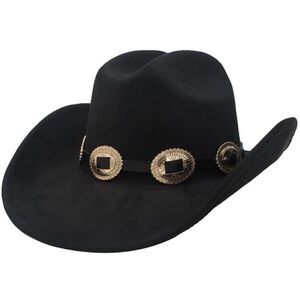 TIMELESS BLACK LUXURIOUS CONCHO BANDED COWBOY HAT NEW IN ORIGINAL PKG